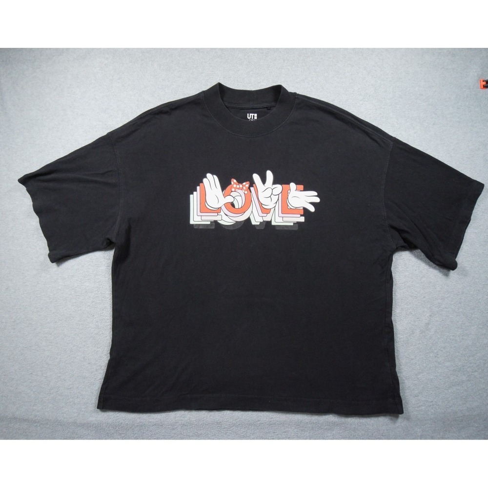 Uniqlo Shirt Mens Medium Black Disney x Ambush Love Graphic Tee Short Sleeve